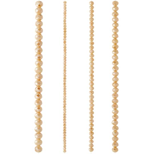 Champagne Faceted Glass Round Beads by Bead Landing™